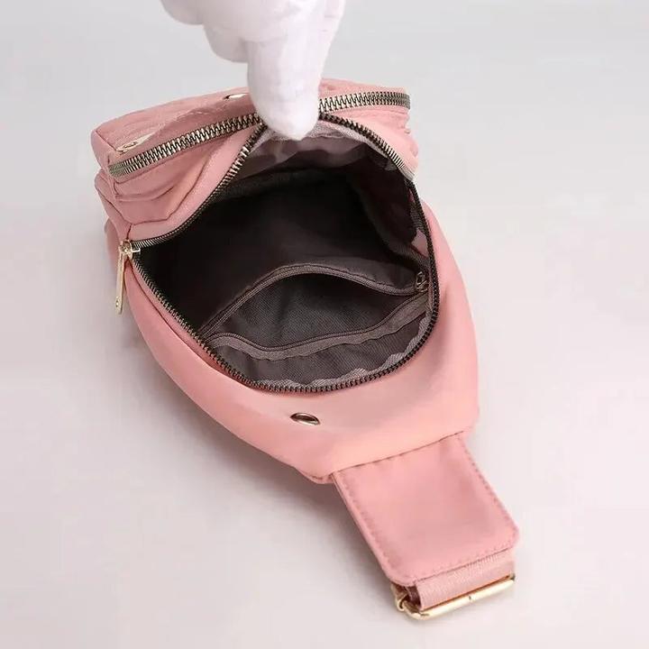 Image du produit Only-Bags.Store Sac de poitrine de grande capacité en tissu oxford brodé multicouche simple pour les loisirs en