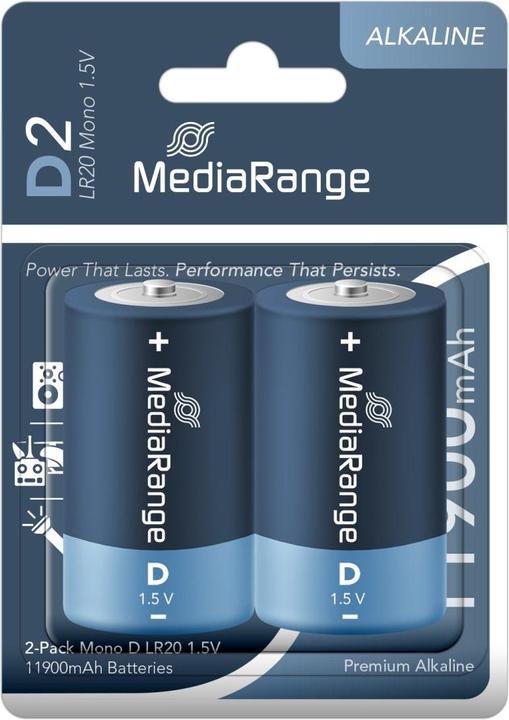 Produktbild MediaRange Premium Alkaline (2 Stk., D, 11900 mAh)