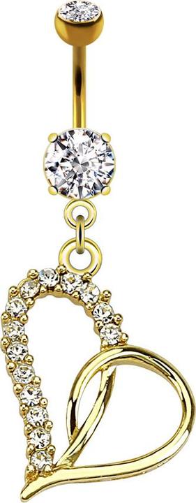 Immagine prodotto Star Piercing Banana placcata oro 14k con ciondolo a cuore (Acciaio chirurgico 316L, senza ottone)