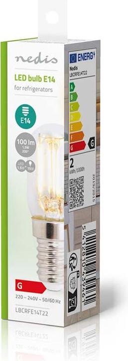 Immagine prodotto Nedis Lampada da frigo | LED | E14 | 1,5 W | T22 (E14, 1.50 W, 100 lm, 1 x, G)