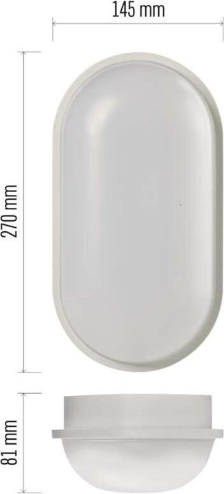 Actual product image Emos LED wall light, oval, white 20W neutral white, IP65 (1900 lm)
