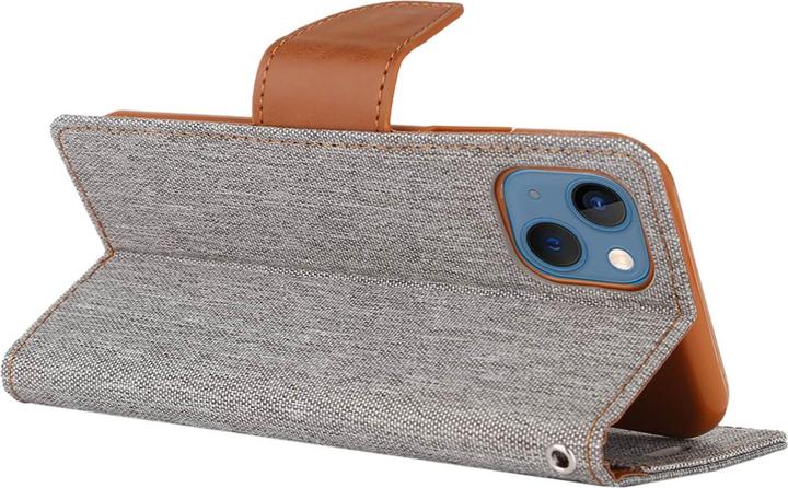 Produktbild iPhone 14 Plus - Canvas Stoff Etui grau (Apple iPhone 14 Plus)