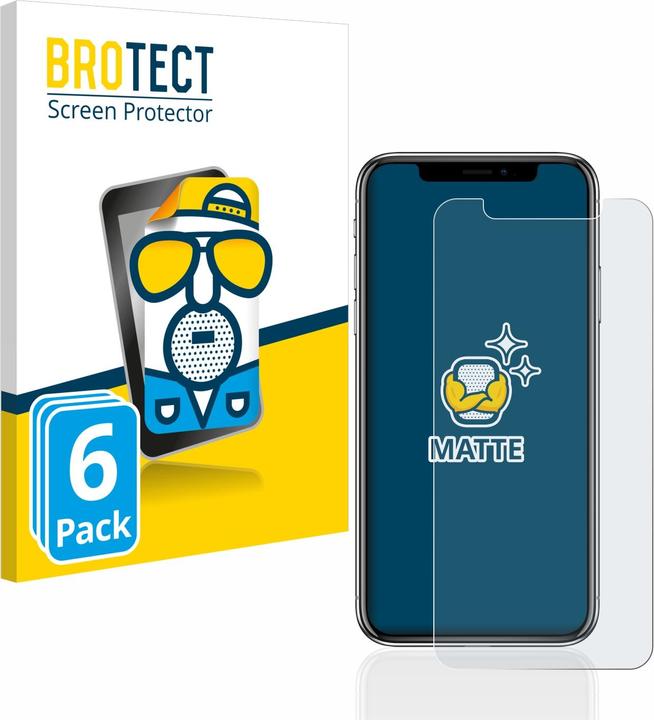 Actual product image BROTECT Anti-glare film Screen protector Matt screen protector film (6 Piece, Apple iPhone X)
