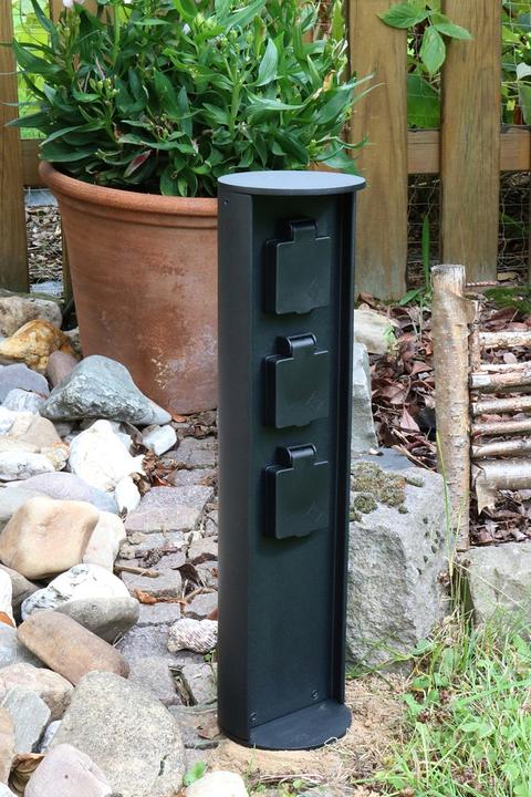 Immagine prodotto ECO-Light Distributore di corrente con 3 prese Presa da giardino IP44 nero (3 x)