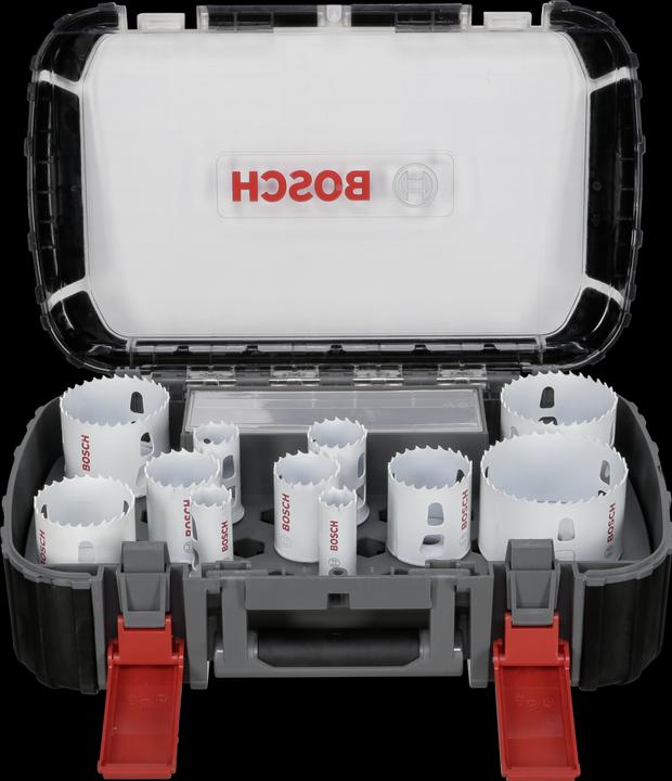 Produktbild Bosch Professional Zubehör 14-teiliges Universal-Set, 1 Lochsäge Progressor for Wood&Metal (22 mm, 25 mm, 32 mm, 35 mm, 40 mm, 44 mm, 76 mm, 60 mm, 51 mm, 64 mm, 20 mm)