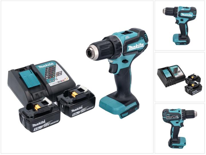 Image du produit Makita DDF 485 RT Perceuse-visseuse sans fil 18 V 50 Nm Brushless + 2x batterie 5,0 Ah + chargeur (Fonctionnement sur batterie)