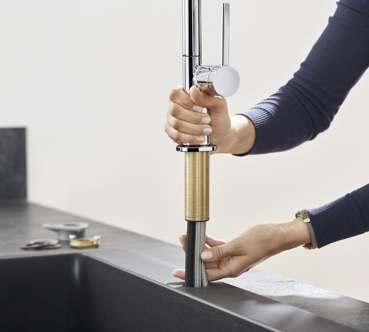 Produktbild hansgrohe Talis M54 Spültischmischer 210 (chrom), mit Ausziehbrause