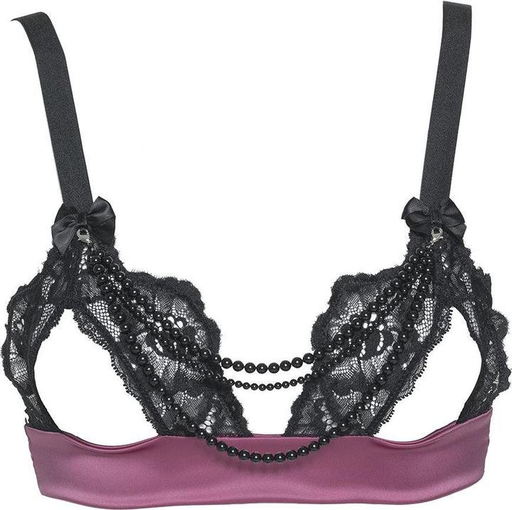 Les Jupons de Tess Swarovski pearls open bra