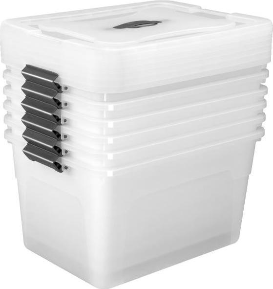Image du produit Juskys Set de boîtes de rangement avec couvercle (33 x 45 x 26 cm, 30 l)