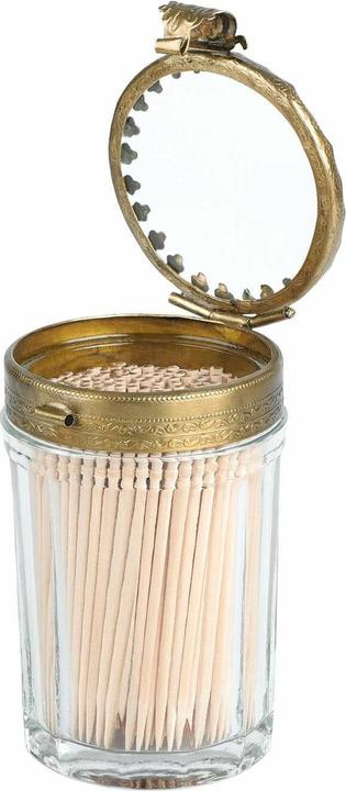 Actual product image Loberon Toothpick Box Rashid clear/brass (1 x)