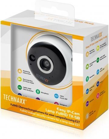 Image du produit Technaxx TX-58 Easy IP-Cam Lamp E27 (1920 x 1080 Pixels)