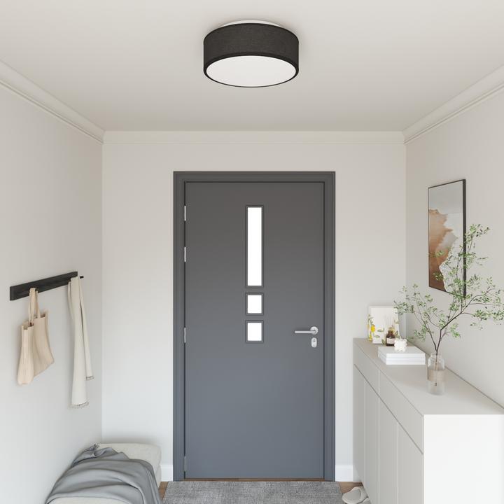 Actual product image VidaXL Deckenlichter Flush Mount Schwarz Ø 38 cm Stoff E27 (E27)