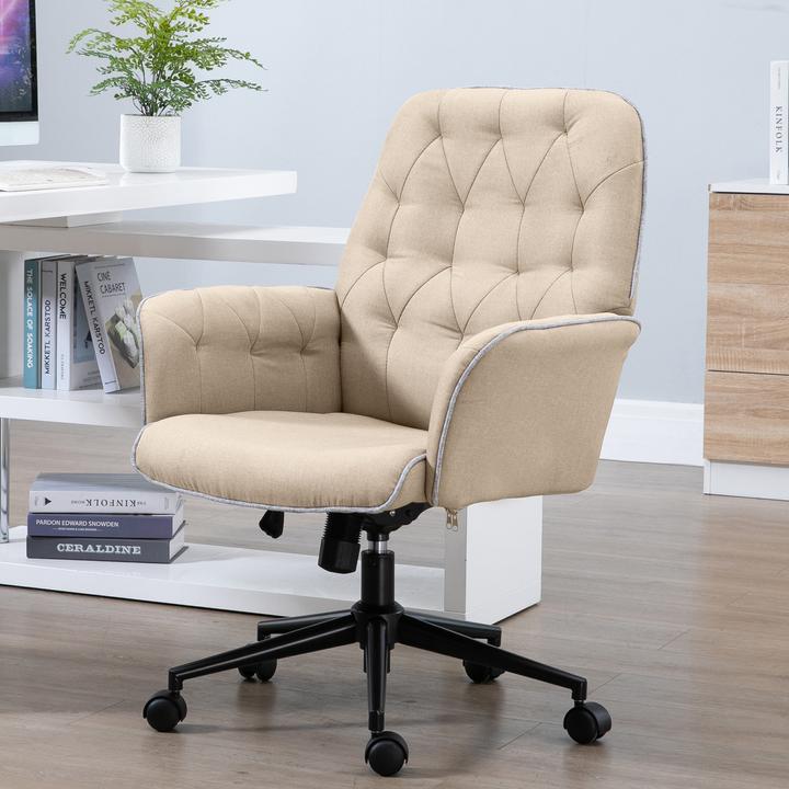 Produktbild Homcom Bürostuhl mit Wippfunktion, aus Webstoff und Polyester, gemütlich