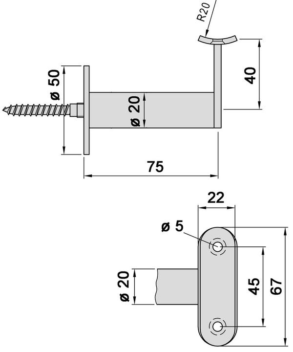 Produktbild Kws Handlaufstützen (Edelstahl)