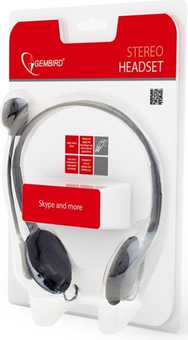 Actual product image Gembird MHS-123 Binaural Headband Black Headset (Cable)