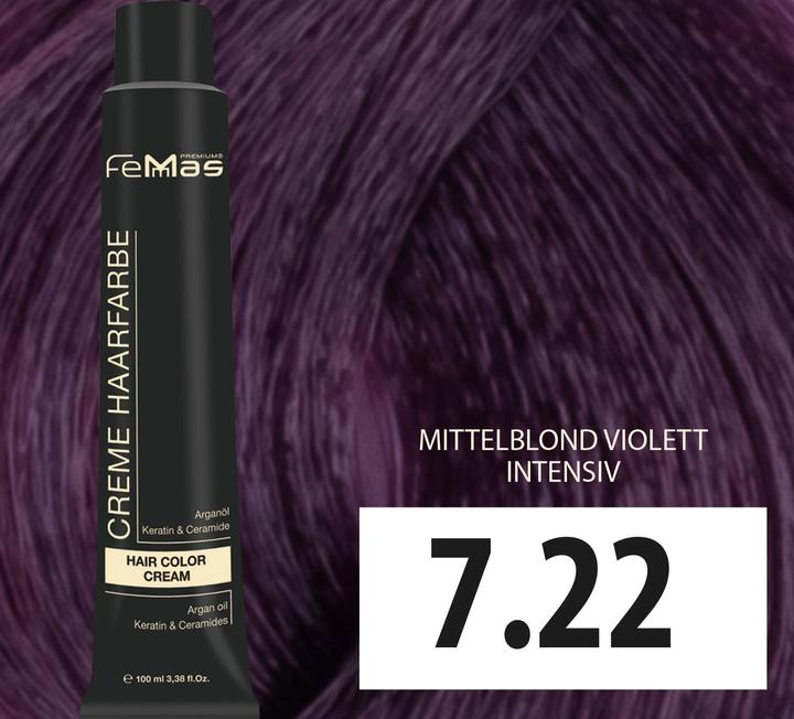 Image du produit FemMas 7.22) Coloration cheveux blond moyen Vıolett Intensıv 100ml