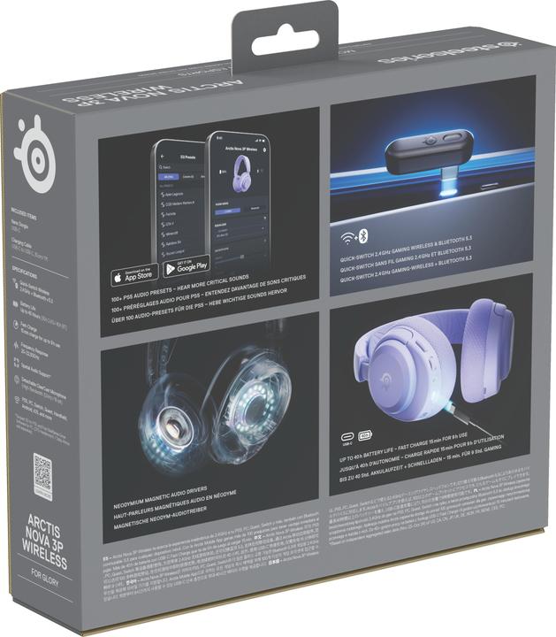 Actual product image SteelSeries Arctis Nova 3PW Lavender (Wireless)
