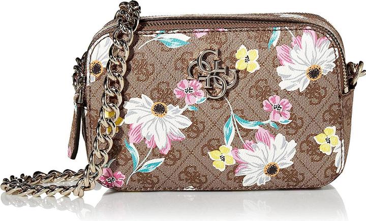 Image du produit Guess Noelle, Double Zip Compartments, Textile Crossbody Bag, Floral, 20.3