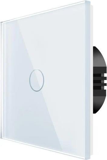 Actual product image Spring One Gang, One Way Touch Switch, Glass White