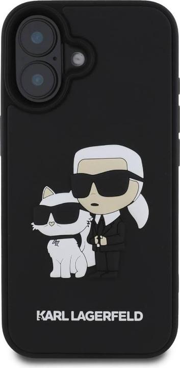 Actual product image Karl Lagerfeld 3D Rubber Karl and Choupette Case for iPhone 16 Black (Apple iPhone 16)