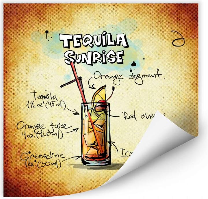 Actual product image Trenddeko Tequila Sunrise - Recipe (50 x 50 cm)