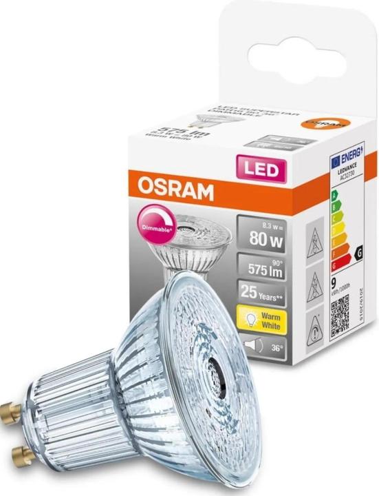 Actual product image Osram Superstar Par 16 (GU10, 8.30 W, 575 lm, 1 x, F)