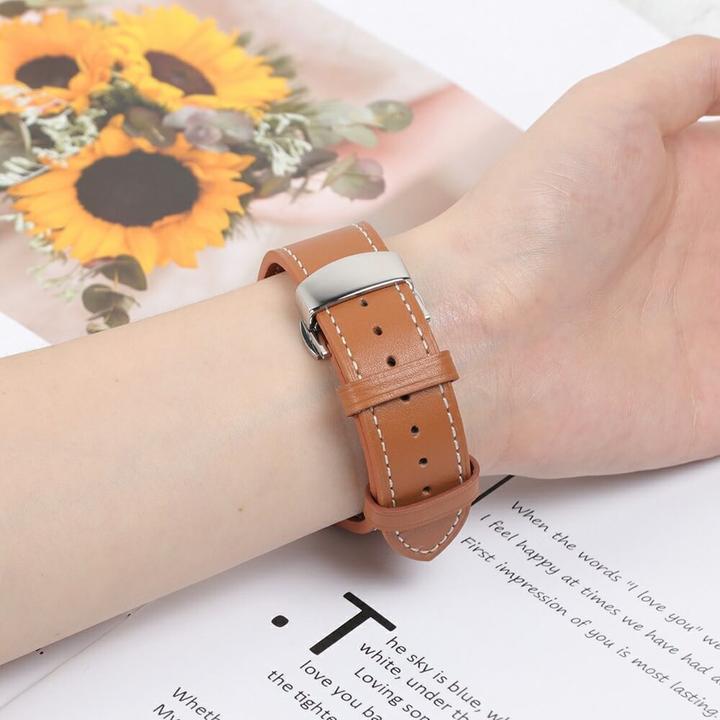 Actual product image Cover-Discount Galaxy Watch Ultra (47mm) - Leather strap replacement with butterfly clasp (Leather)