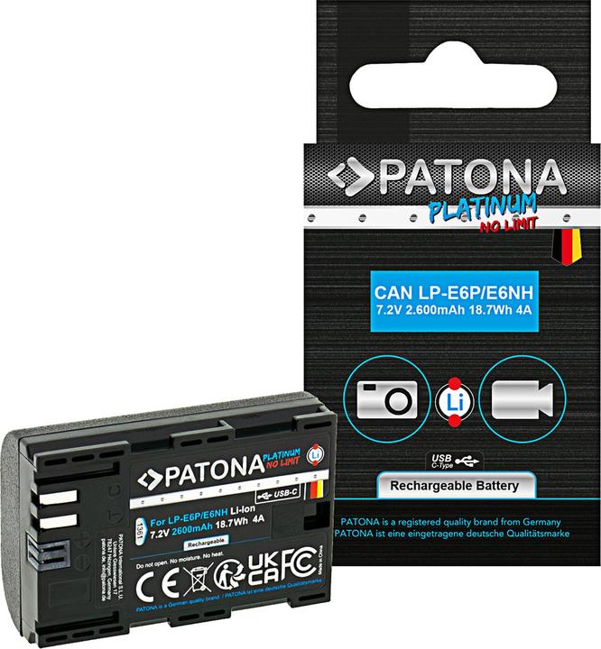 Produktbild Patona LP-E6P Set Ladegerät + 2 Akkus (Kamera Akku Ladegerät, Kamera Akku)
