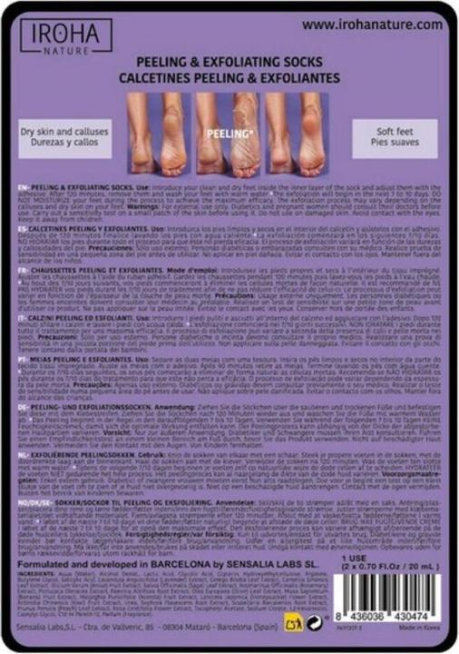 Produktbild Iroha Nature Nature - Exfoliating Foot Mask Socks Lavendel (Fussmaske, 20 ml)