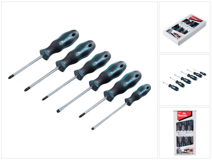 Produktbild Makita Schraubendreher-Set 6-teilig (Schlitz, Pozidriv-Kreuzschlitz (PZ), Phillipps-Kreuzschlitz (PH))
