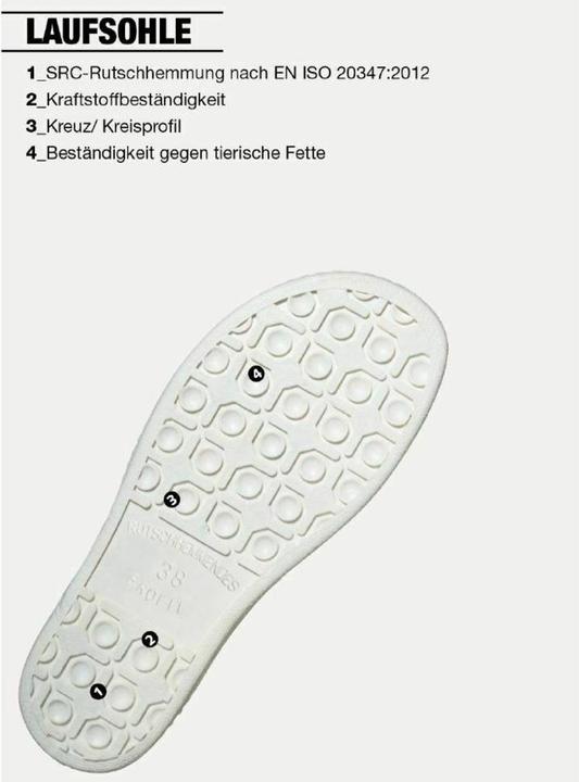 Produktbild Abeba Berufsschuhe EN 20347:2012 OB Clog Gr.37 weiss Leder m.Fersenriemen (OB, 37)