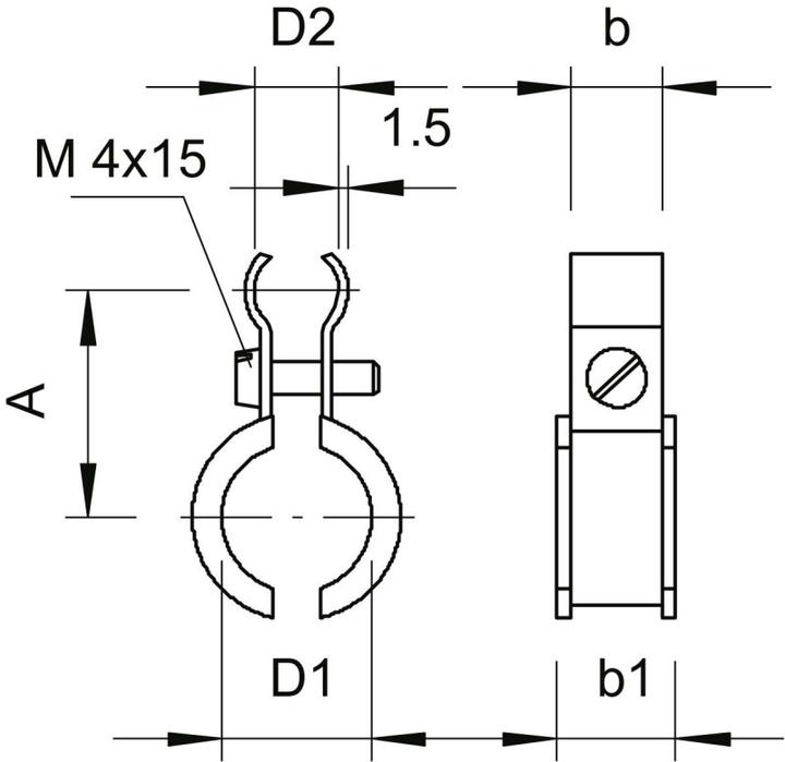 Actual product image OBO Bettermann OBO 4021 Tension wire clamp with plastic inserts 9-16mm