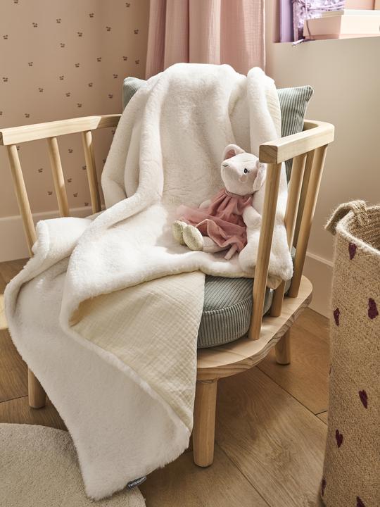 Produktbild Vertbaudet Baby Decke aus Musselin und Webpelz (130 x 170 cm)