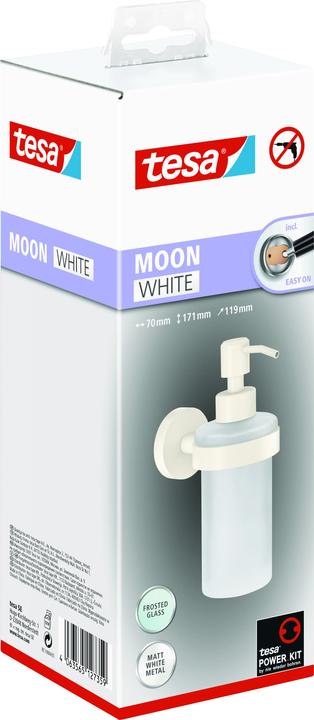 Produktbild tesa MOON WHITE Seifenspender inkl. Klebelösung ohne Bohren