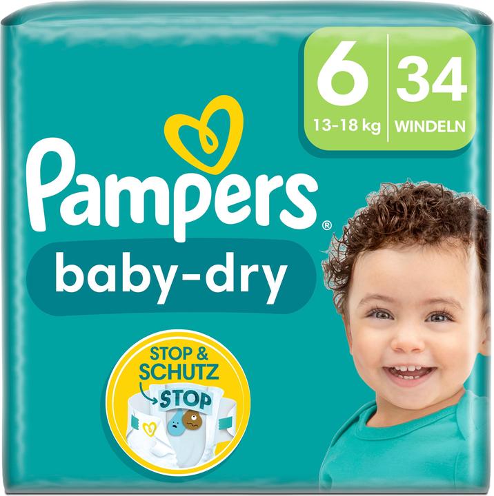 Image du produit Pampers Baby-Dry (Taille 6, Pack, 34 pièce(s))