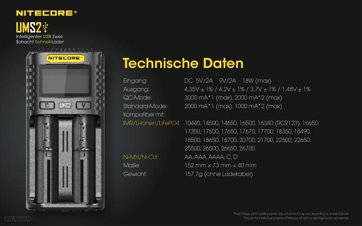 Immagine prodotto Nitecore UMS2 (1 pz., AAA, AA, Caricabatterie senza batteria)