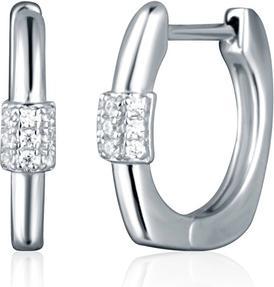 JVD - Fashion silver hoop earrings with zircons SVLE2460XK3BI00