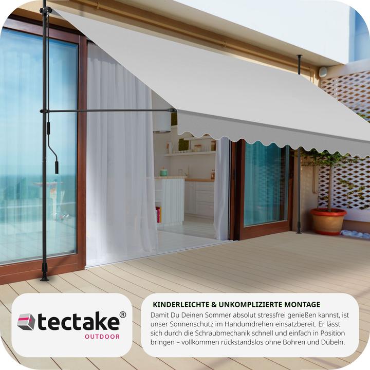 Produktbild tectake Klemmmarkise mit Handkurbel, höhenverstellbar (4 m)