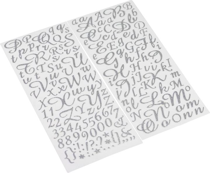 Image du produit Artifete Autocollants alphabet argent 0,8 à 2cm (167pcs)