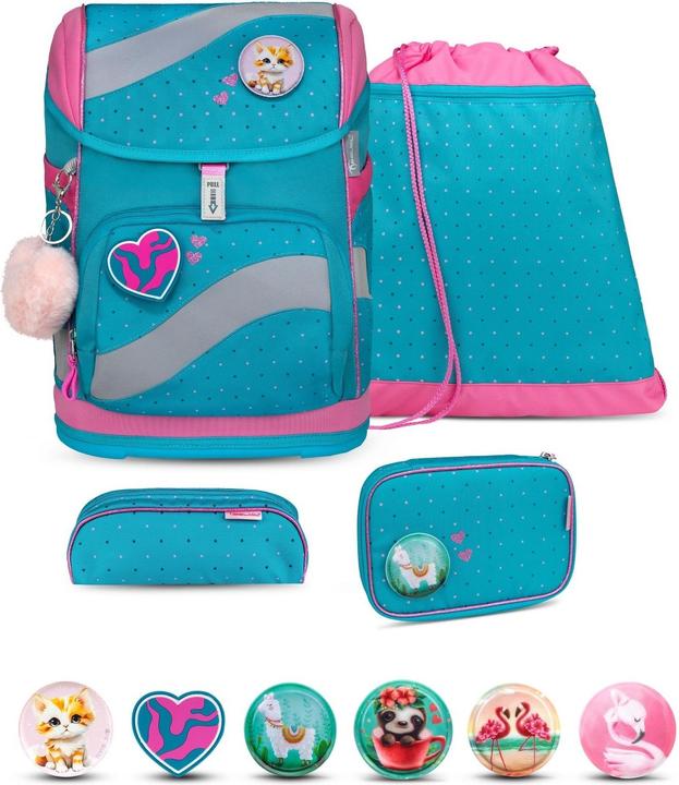 Produktbild Belmil SMARTY Schulrucksack-Set Hearts and Dots (20 l)