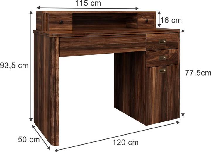 Actual product image Vichy Desk Neria, Rustic oak, 120 x 50 cm