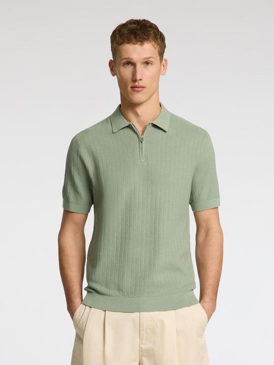 Produktbild Selected Homme Slhcran Ss Knit Structure Half Zip Polo (S)