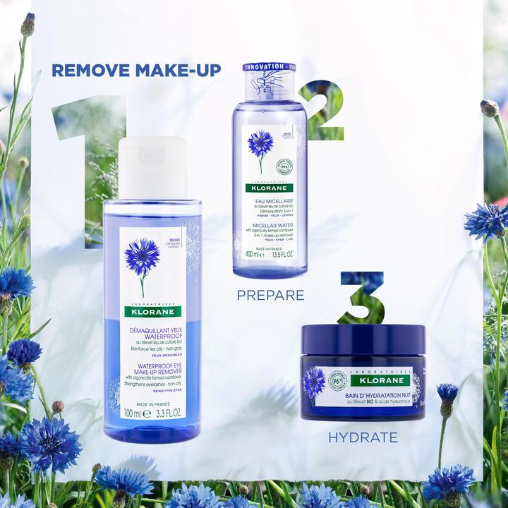 Actual product image Klorane Waterproof make-up remover with organic cornflower (Make-up remover, 100 ml)