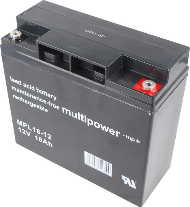 Produktbild Multipower MPL18-12 12V 18Ah Long Life Bleiakku AGM Blei Gel Akku (12 V, 18 Ah)