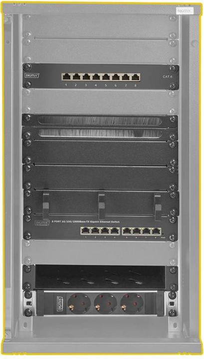 Immagine prodotto Digitus Set di rete 254 mm (10") - 12U, 312 x 300 mm (Largh. x Prof.) (5.71 HE, Portapacchi da 10 pollici)
