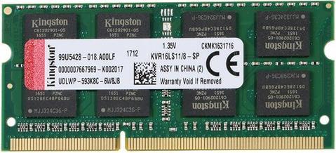 Actual product image Kingston ValueRAM (1 x 8GB, 1600 MHz, DDR3L-RAM, SO-DIMM)