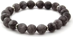 Beneto Gray jade bead bracelet MINK87 - Length: 19 cm (19 cm)