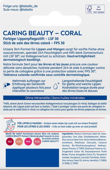 Immagine prodotto Labello Caring Beauty Coral Stick 4,8 g (Cura matita, 186.37 ml)