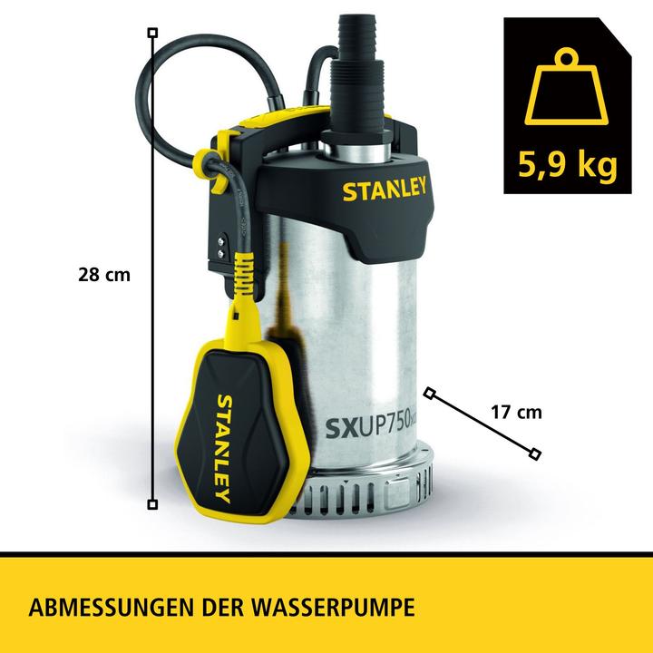 Produktbild Portable Power & Garden Tools - TAUCHPUMPE - EDELSTAHL - KLARWASSER - 750 W (Klarwasserpumpe)