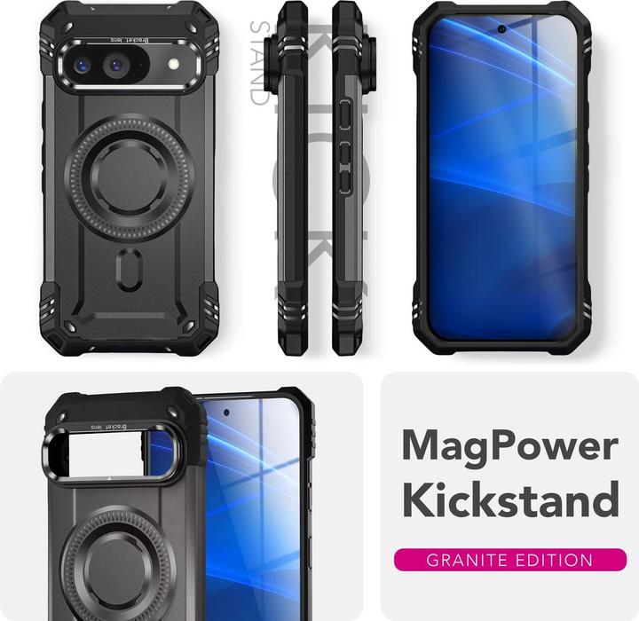 Image du produit Nalia Granite - Schlagfeste Panzer Hülle mit MagSafe & Kamera Standfuss - Military Cover (Google Pixel 9)
